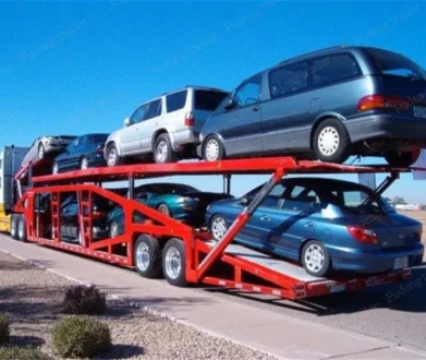 semi trailer car transported